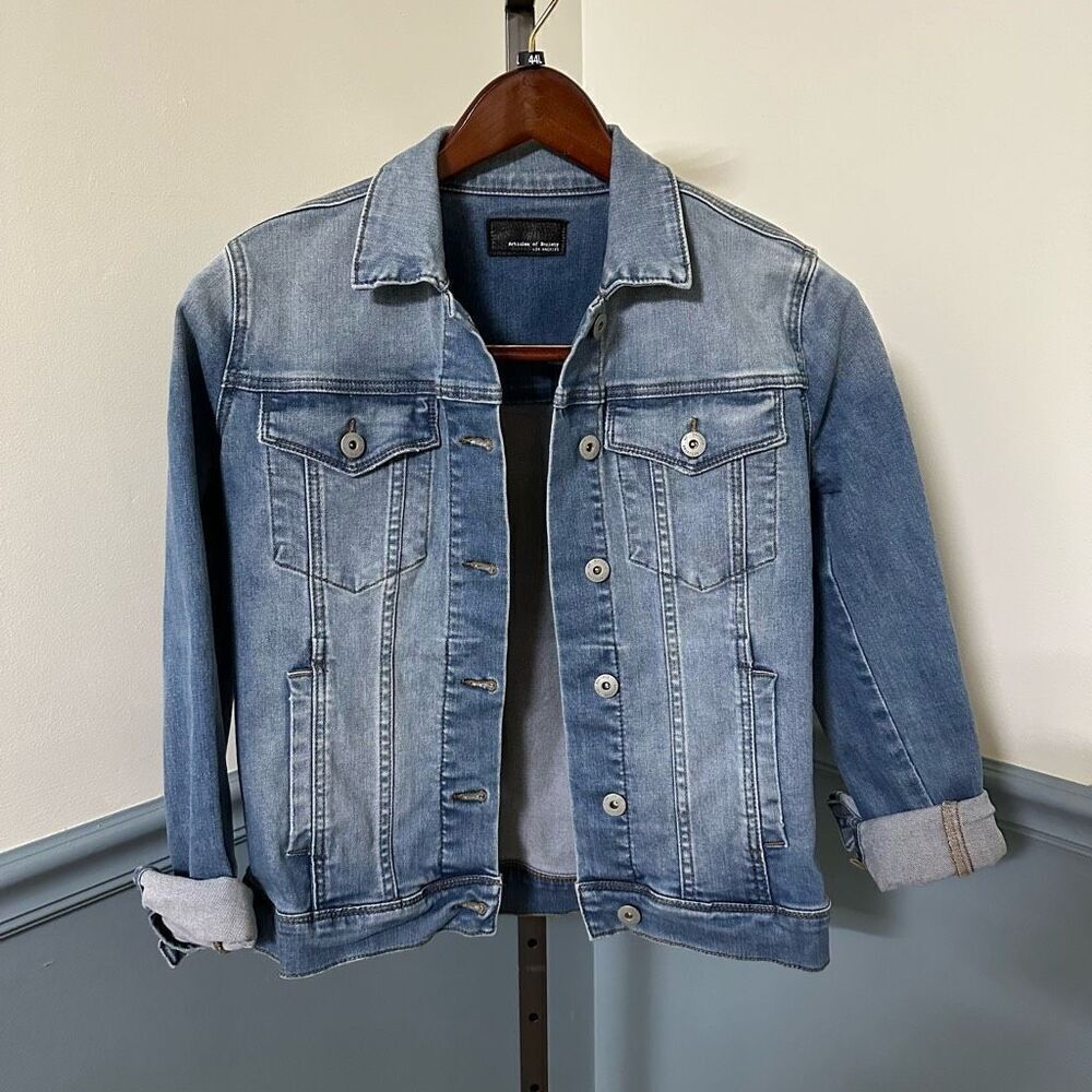 Articles of Society Stretch Denim Button Down Jacket Size Medium